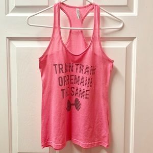 Pink Razor Back Gym Train Insane Tank Top